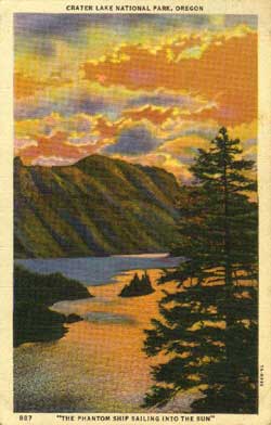 post card showing Phantom Ship