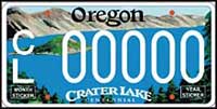 Oregon's Crater Lake license plate