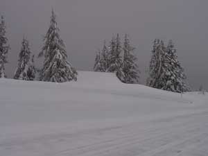 snow-covered Rim Visitor Information Center